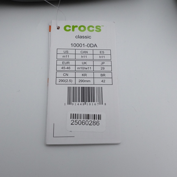 SLD NEW Size 11 Men's Crocs Classic Clogs 10001-0DA Gray - Picture 2 of 7